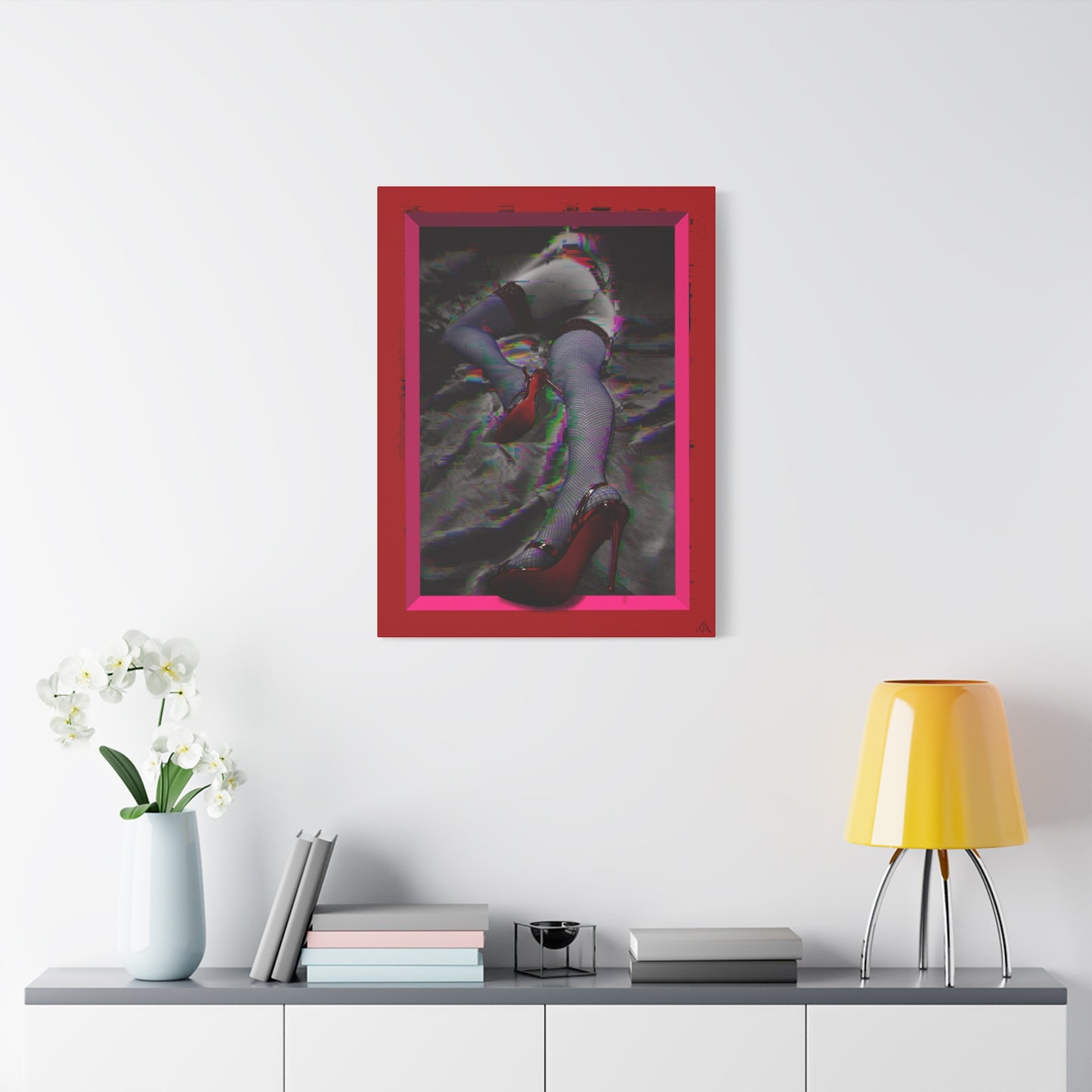 Arachno's Second Muse "Glitched" — Contemporary Red Heels Wall Art