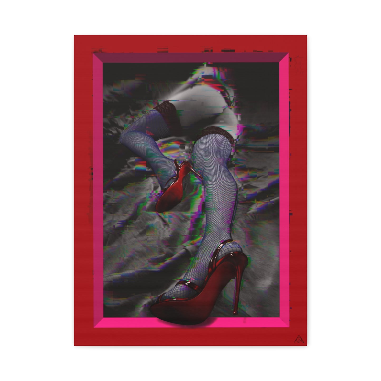 Arachno's Second Muse "Glitched" — Contemporary Red Heels Wall Art