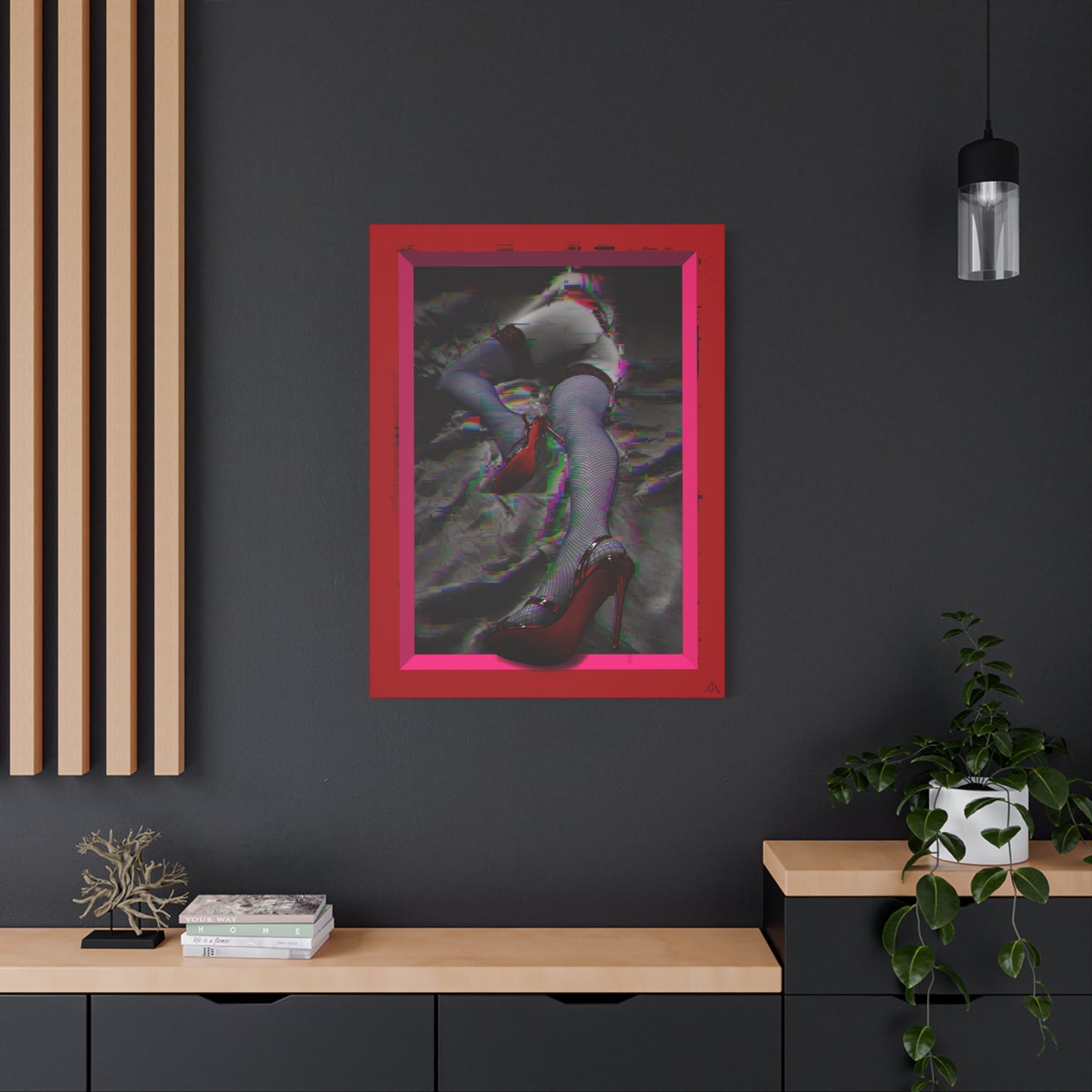 Arachno's Second Muse "Glitched" — Contemporary Red Heels Wall Art