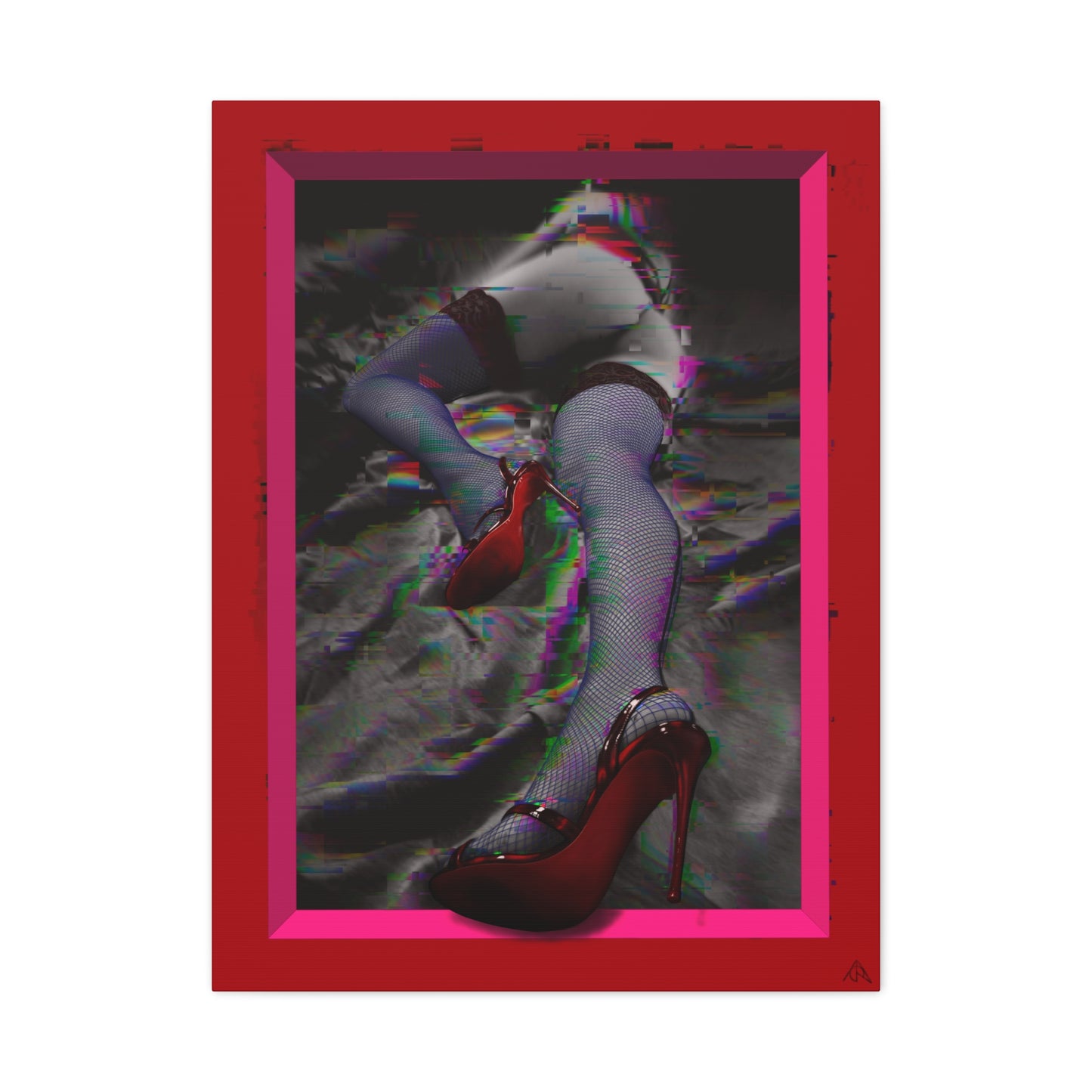 Arachno's Second Muse "Glitched" — Contemporary Red Heels Wall Art