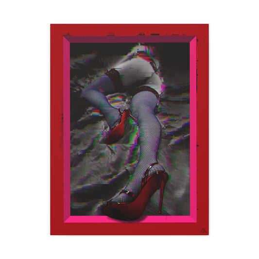Arachno's Second Muse "Glitched" — Contemporary Red Heels Wall Art