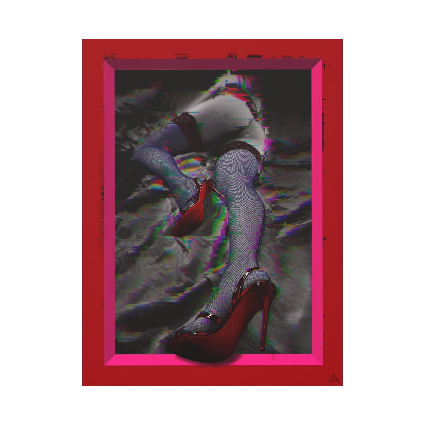 Arachno's Second Muse "Glitched" — Contemporary Red Heels Wall Art