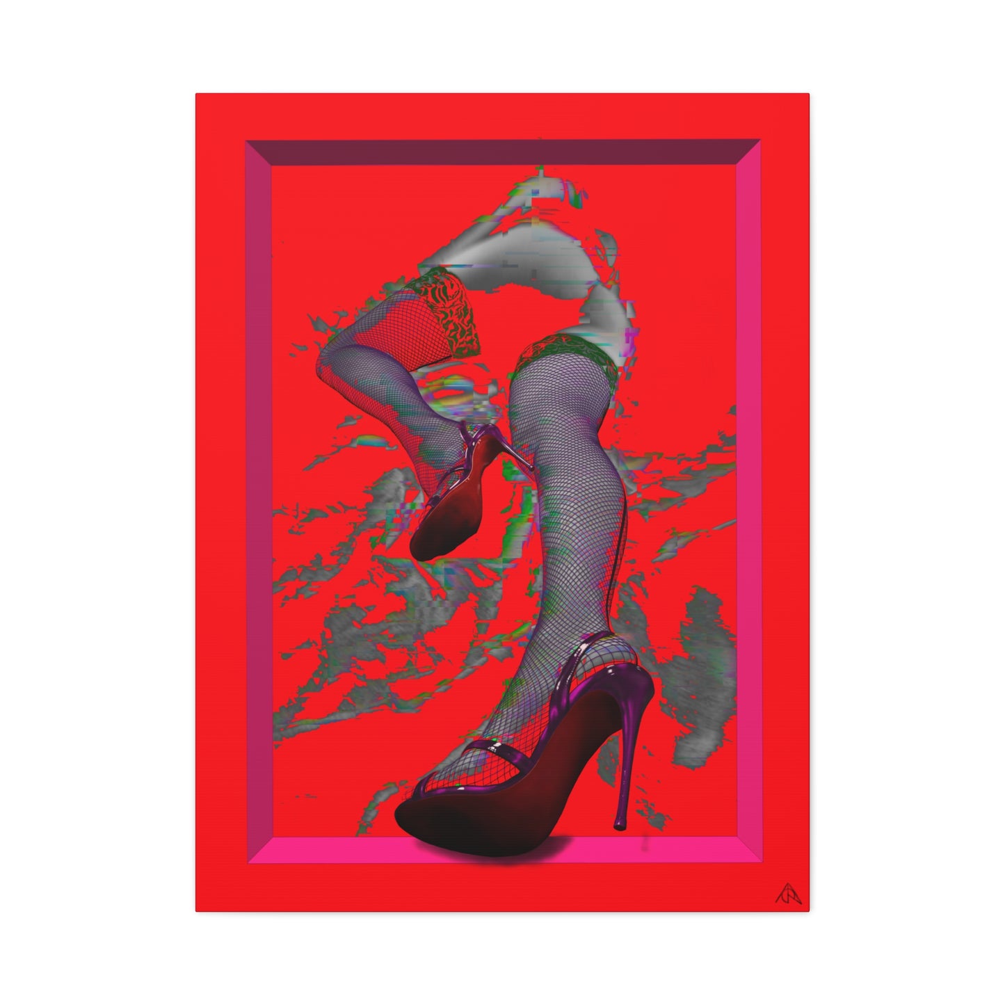 Arachno's "Second Muse - Infrared" - Red Stiletto Pinup Canvas Art
