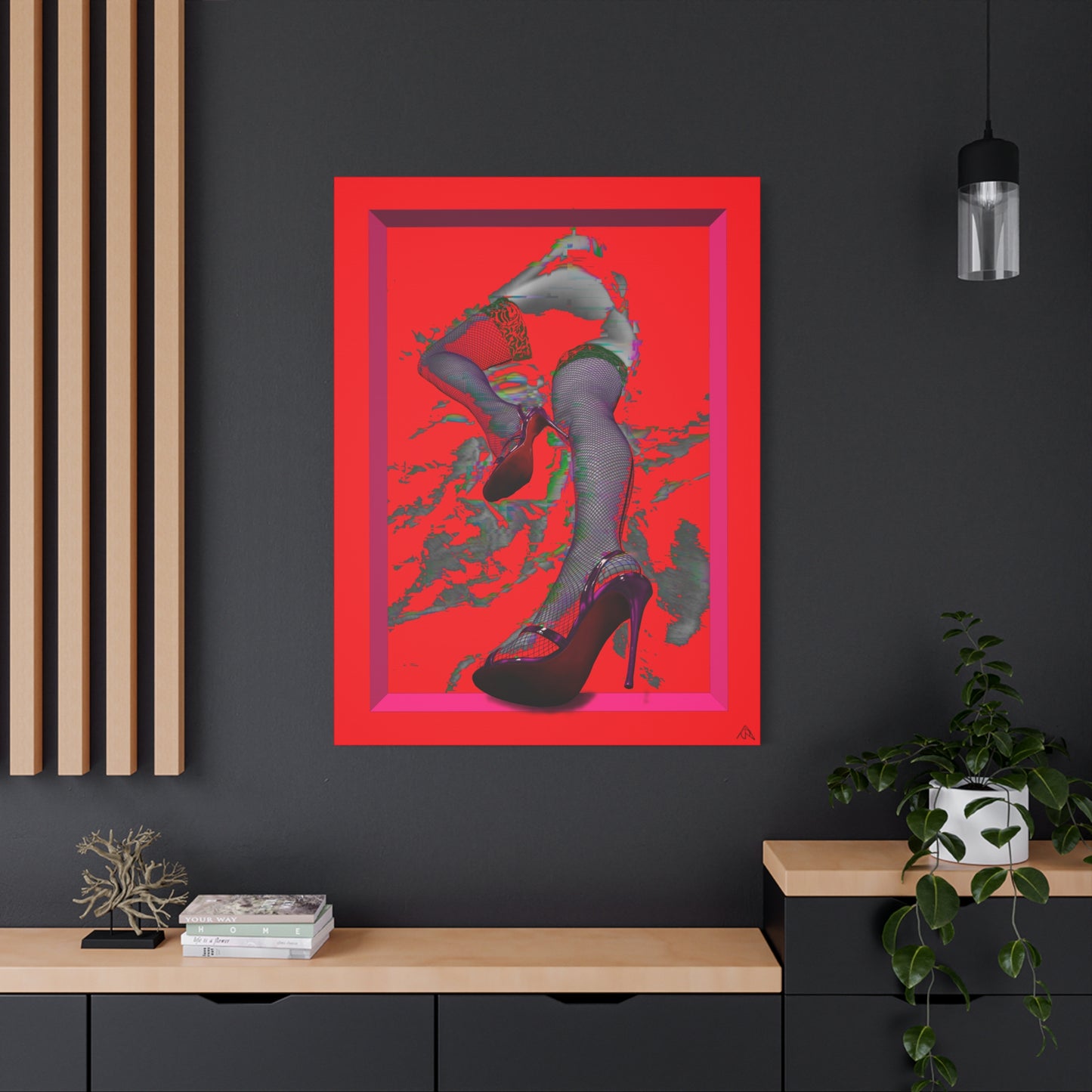 Arachno's "Second Muse - Infrared" - Red Stiletto Pinup Canvas Art