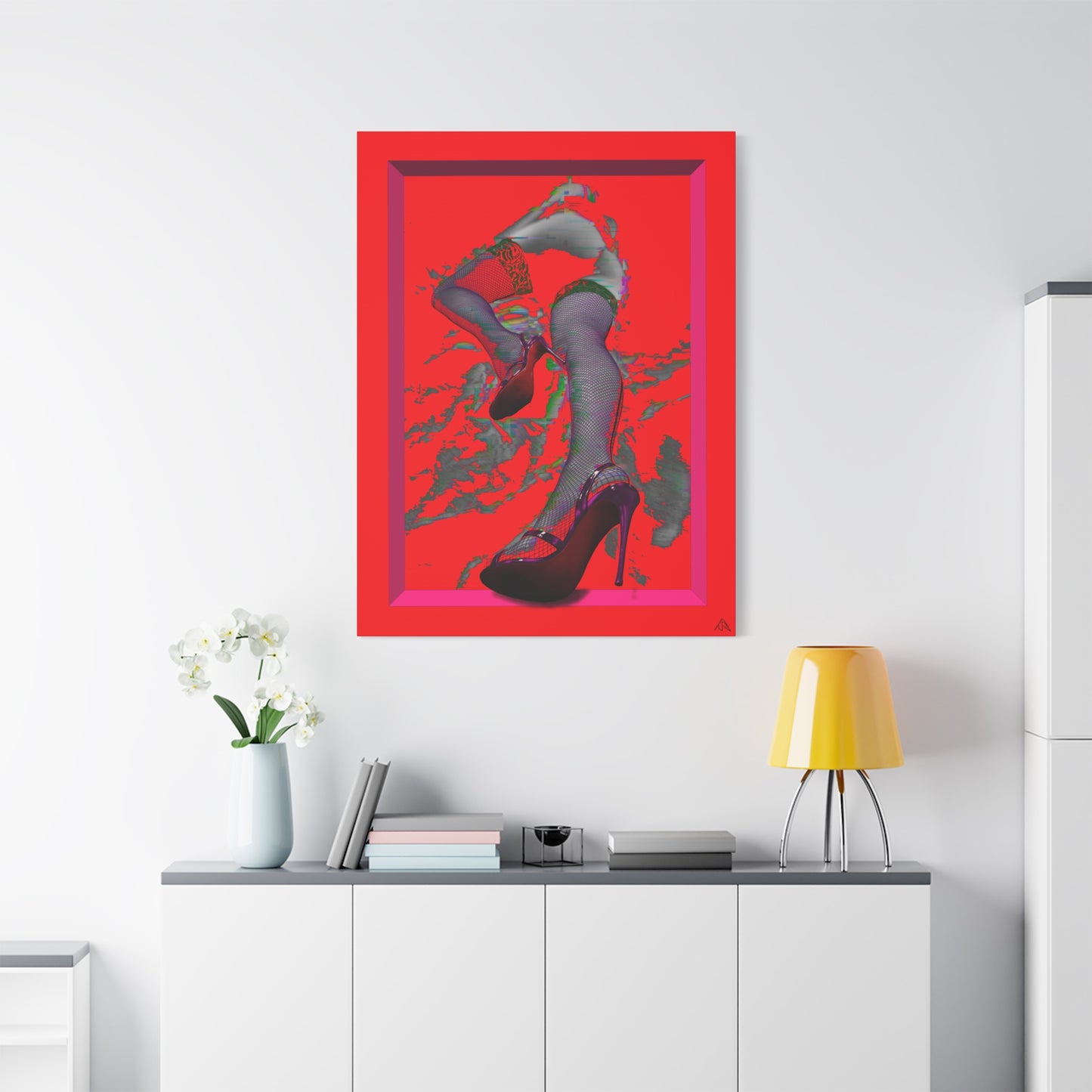 Arachno's "Second Muse - Infrared" - Red Stiletto Pinup Canvas Art
