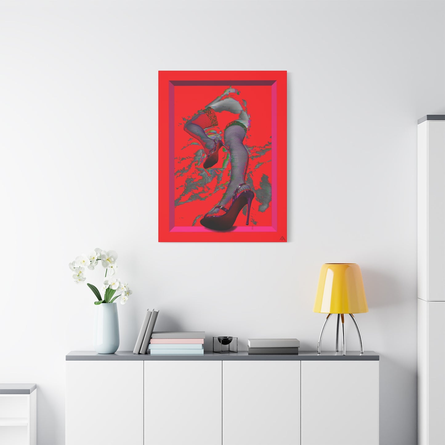 Arachno's "Second Muse - Infrared" - Red Stiletto Pinup Canvas Art