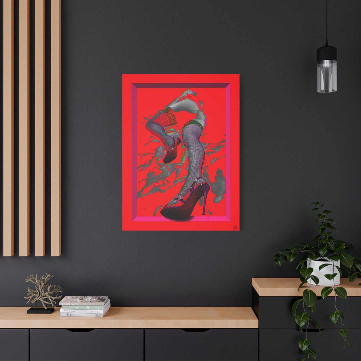 Arachno's "Second Muse - Infrared" - Red Stiletto Pinup Canvas Art