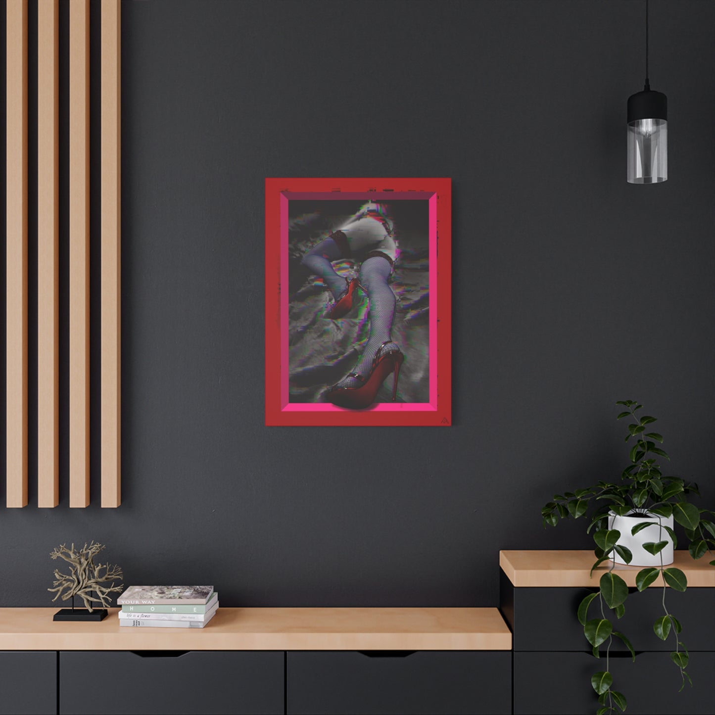 Arachno's Second Muse "Glitched" — Contemporary Red Heels Wall Art