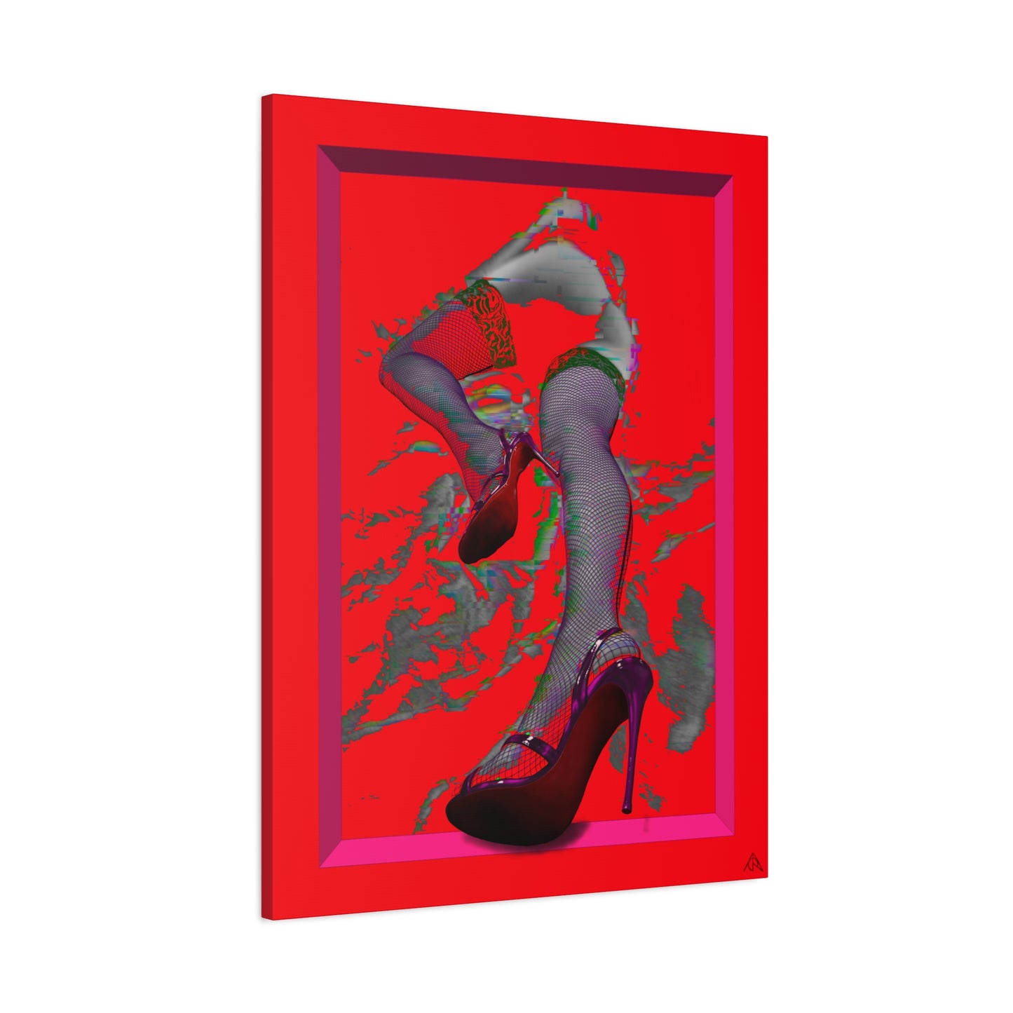 Arachno's "Second Muse - Infrared" - Red Stiletto Pinup Canvas Art