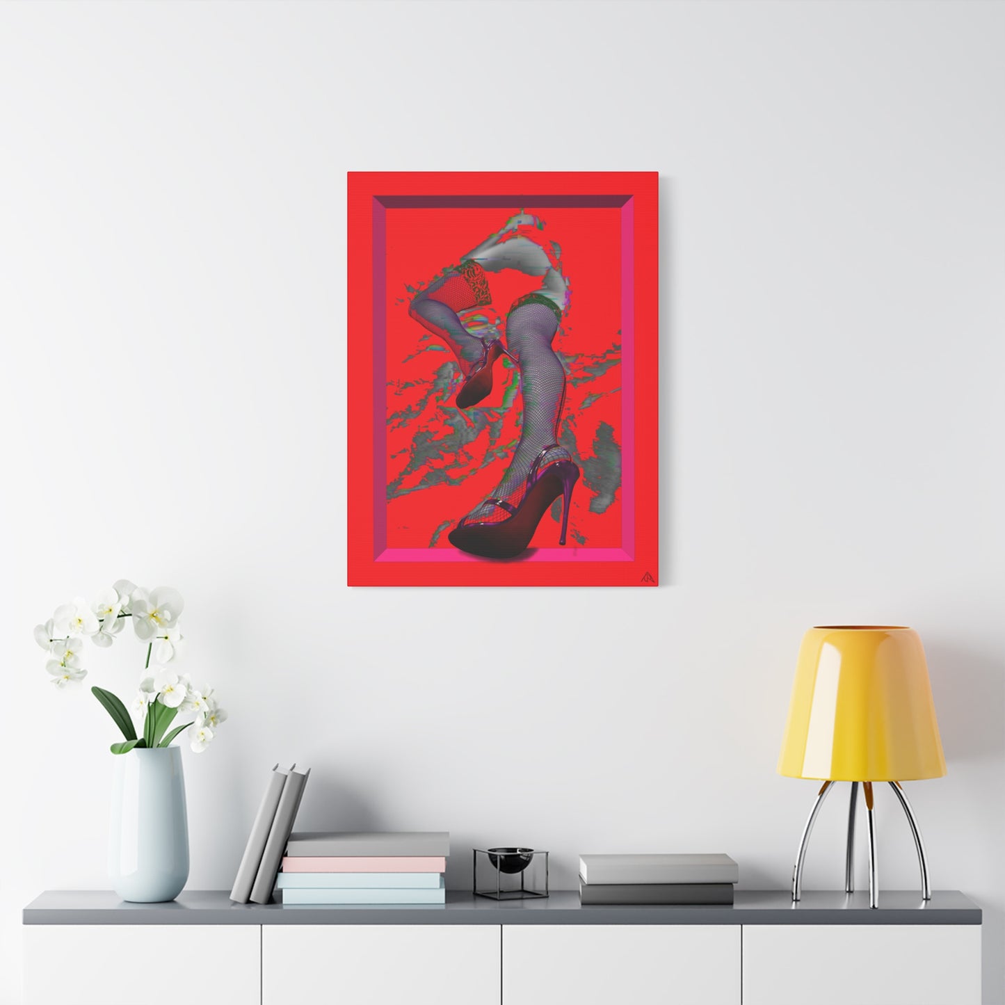 Arachno's "Second Muse - Infrared" - Red Stiletto Pinup Canvas Art