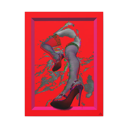 Arachno's "Second Muse - Infrared" - Red Stiletto Pinup Canvas Art