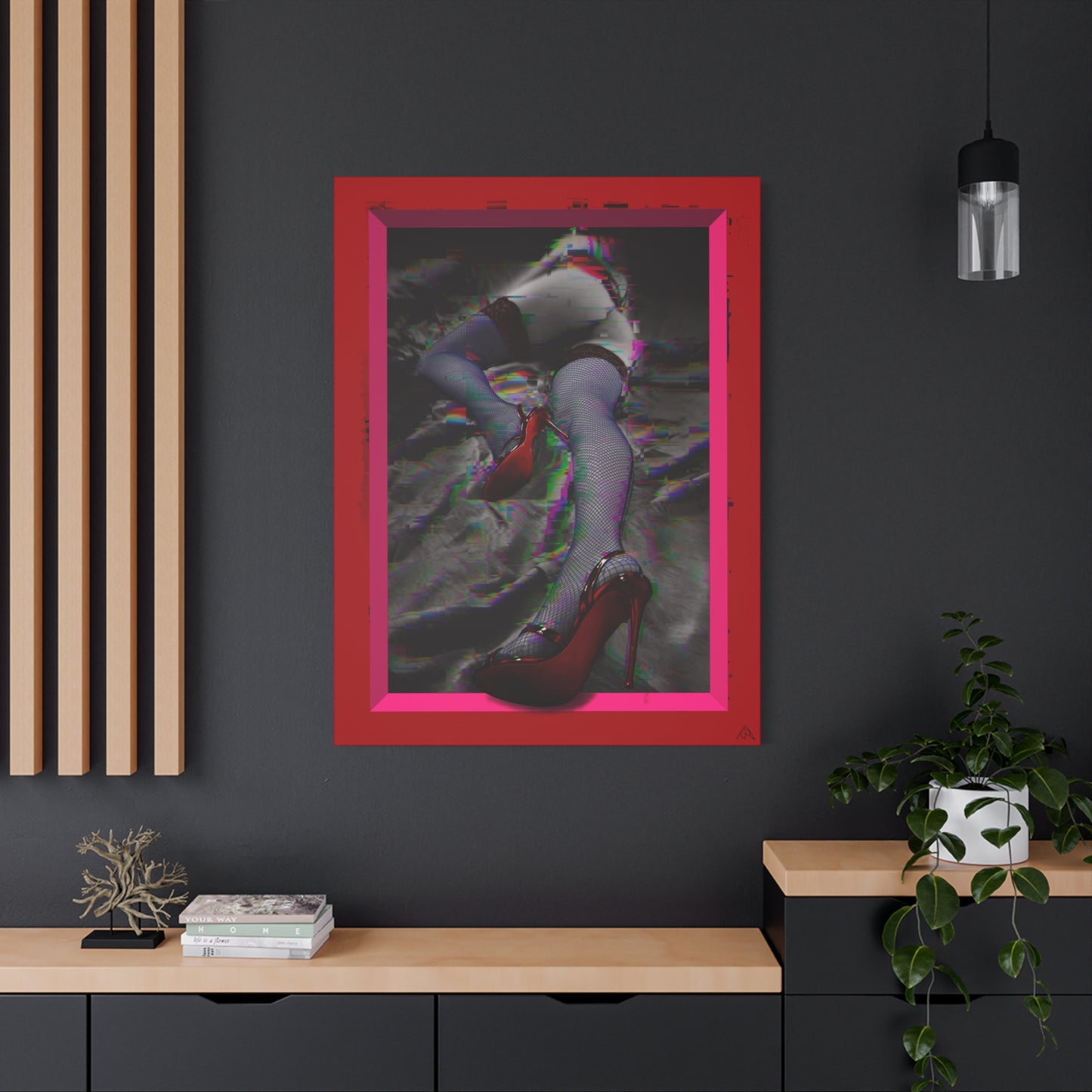 Arachno's Second Muse "Glitched" — Contemporary Red Heels Wall Art