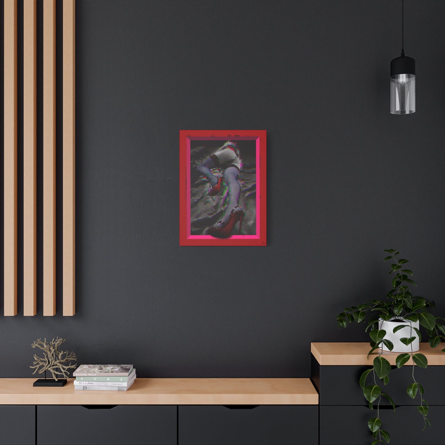 Arachno's Second Muse "Glitched" — Contemporary Red Heels Wall Art