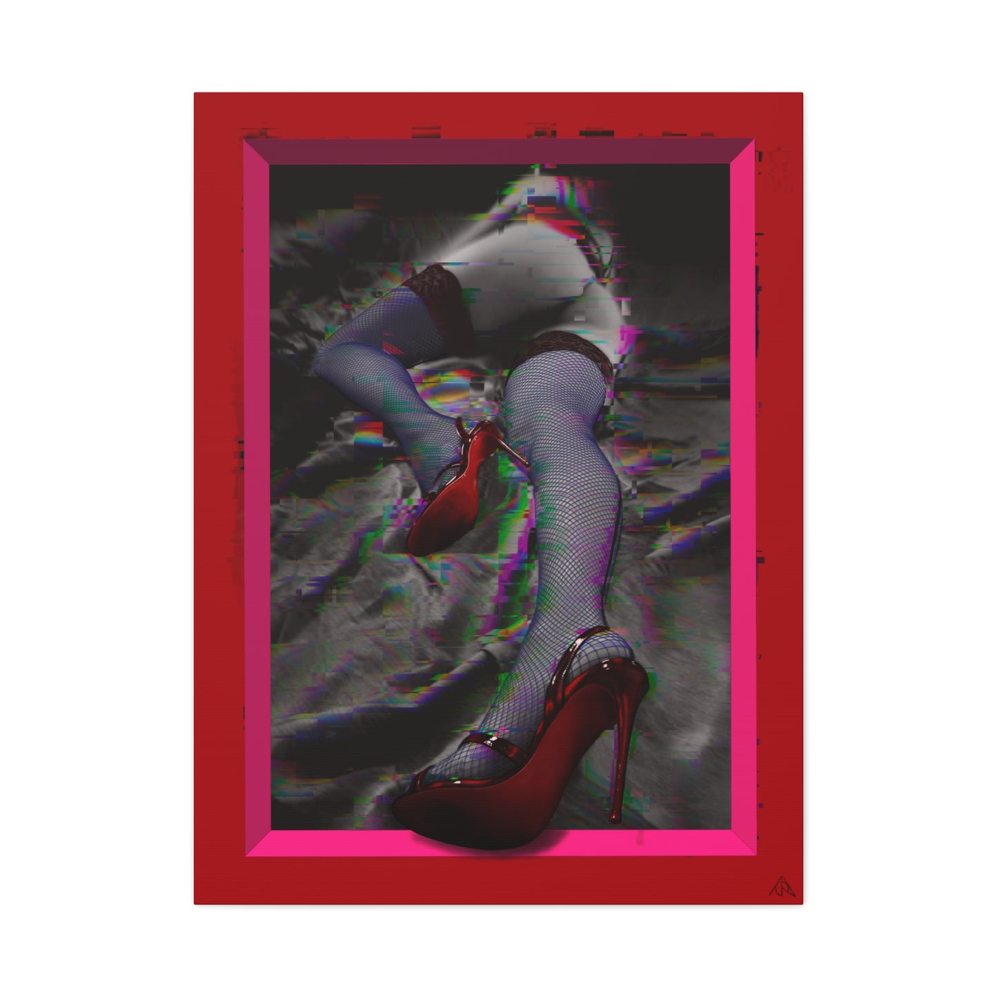 Arachno's Second Muse "Glitched" — Contemporary Red Heels Wall Art