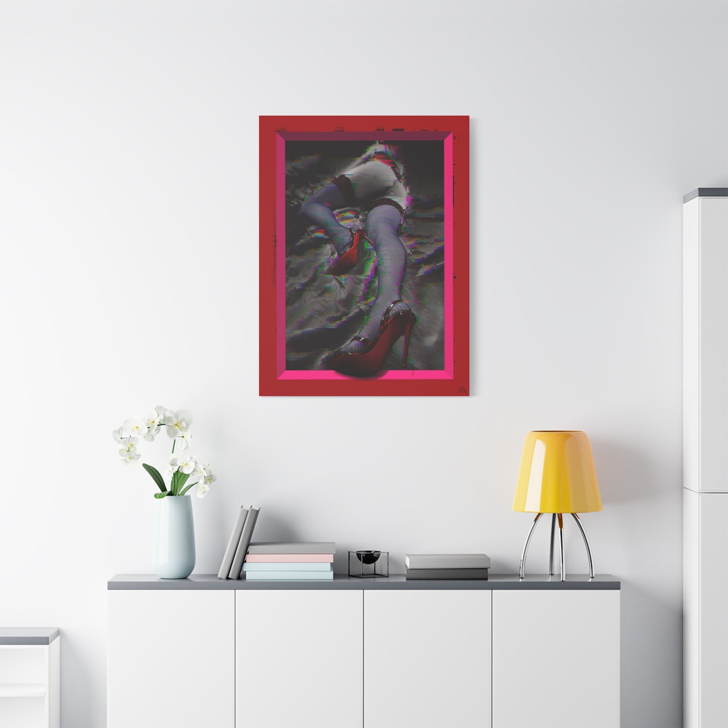 Arachno's Second Muse "Glitched" — Contemporary Red Heels Wall Art