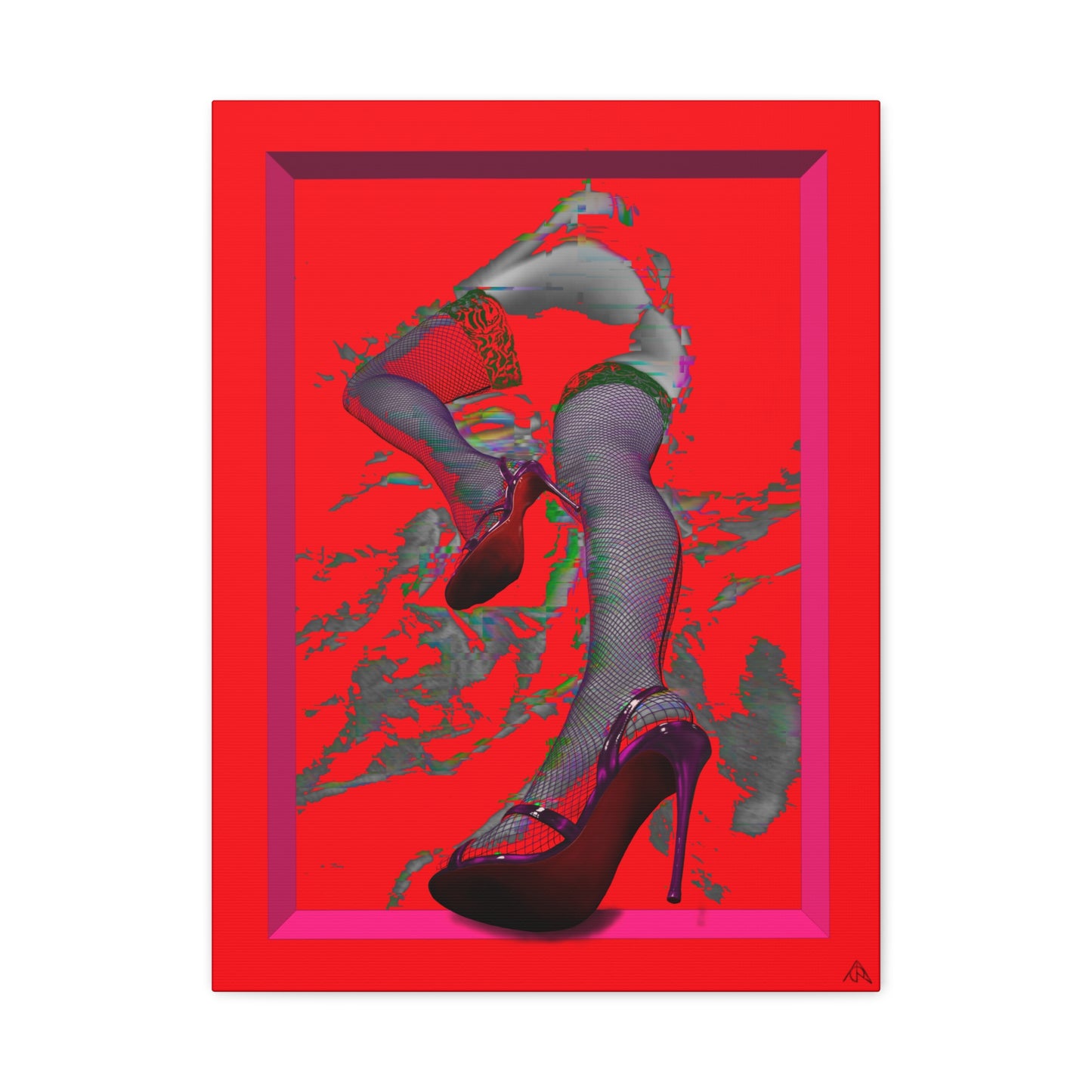Arachno's "Second Muse - Infrared" - Red Stiletto Pinup Canvas Art