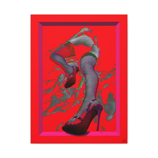 Arachno's "Second Muse - Infrared" - Red Stiletto Pinup Canvas Art