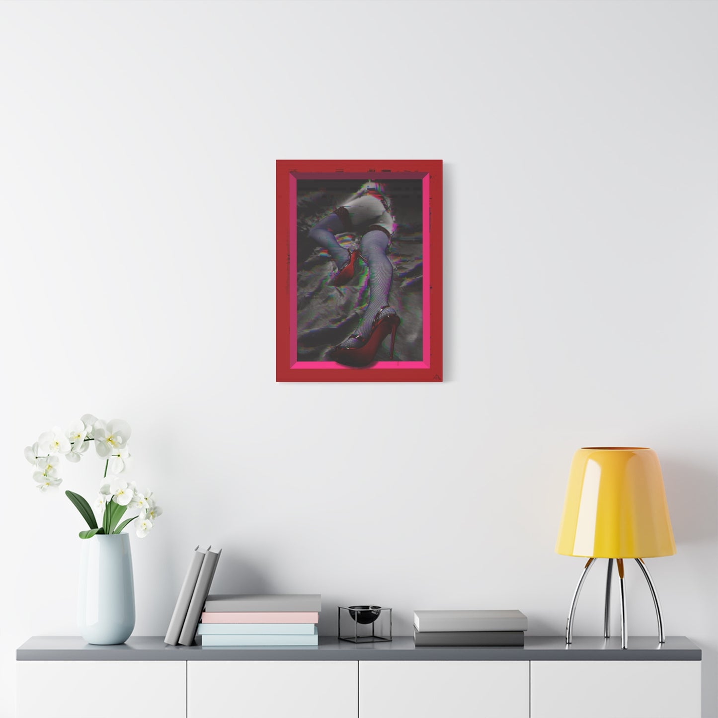 Arachno's Second Muse "Glitched" — Contemporary Red Heels Wall Art